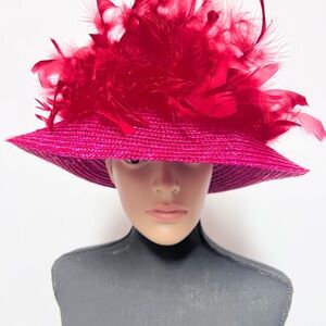 Red Feathered Women's Hat